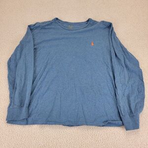 Polo T Shirt Men's Large Black Short Sleeve V Neck Slim Fit‎ Blue Logo Pony